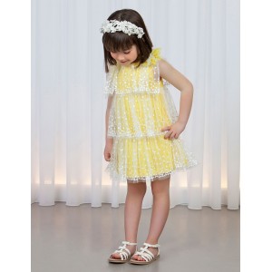 Rochie tul paiete Abel and Lula 5044PV19LMN1 Rochie tul paiete Abel and Lula 5044PV19LMN1